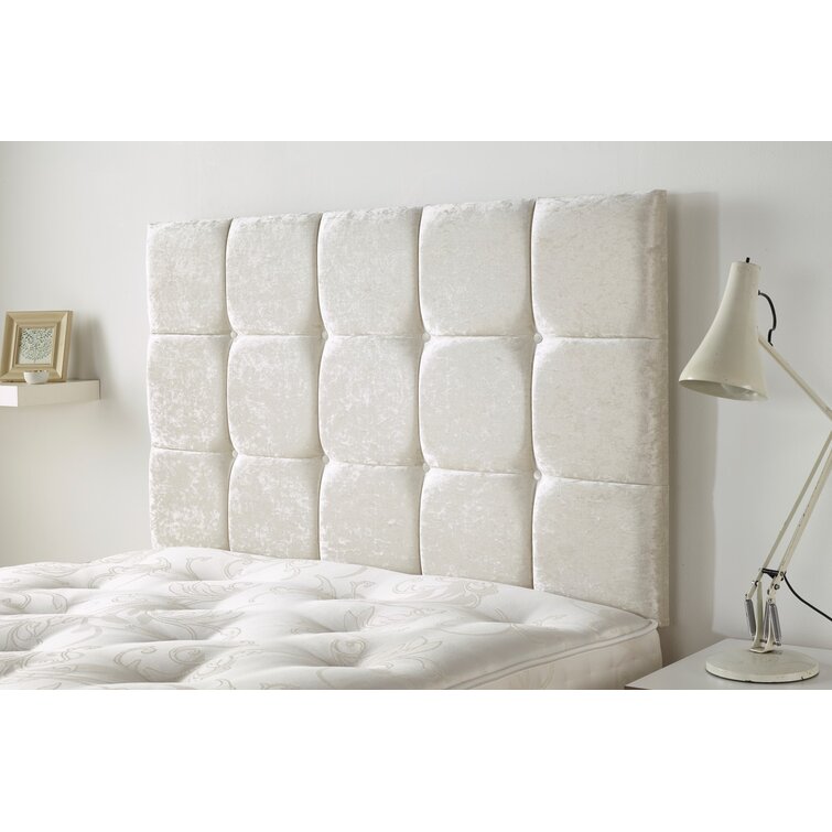 White velvet on sale headboard queen